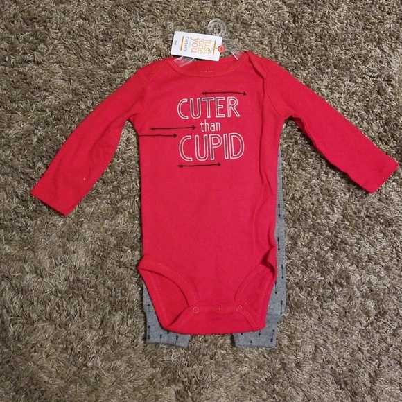 Carters Infant Boys Valentines Outfit Cuter Than Cupid Bodysuit /& Pants